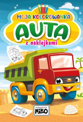 Moja kolorowanka. Auta z naklejkami