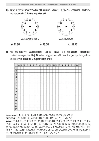 Matematyczny kangurek NIKO z elementami kodowania klasa 3