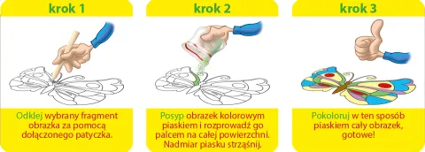 Piaskowe obrazki -Pakiet 5 ( papuga, koń, motyl)